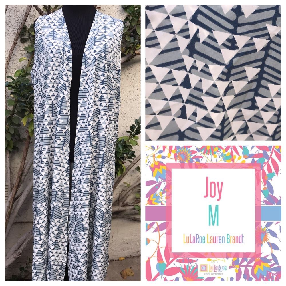 NWT!! LuLaRoe M Joy Vest! Blue and White!